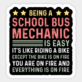 Funny School Bus Mechanic Technician Sticker